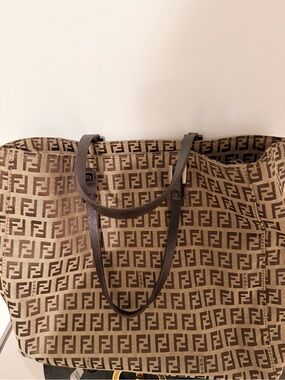 Fendi Zucchino Small Monogram Canvas Tote Bag
